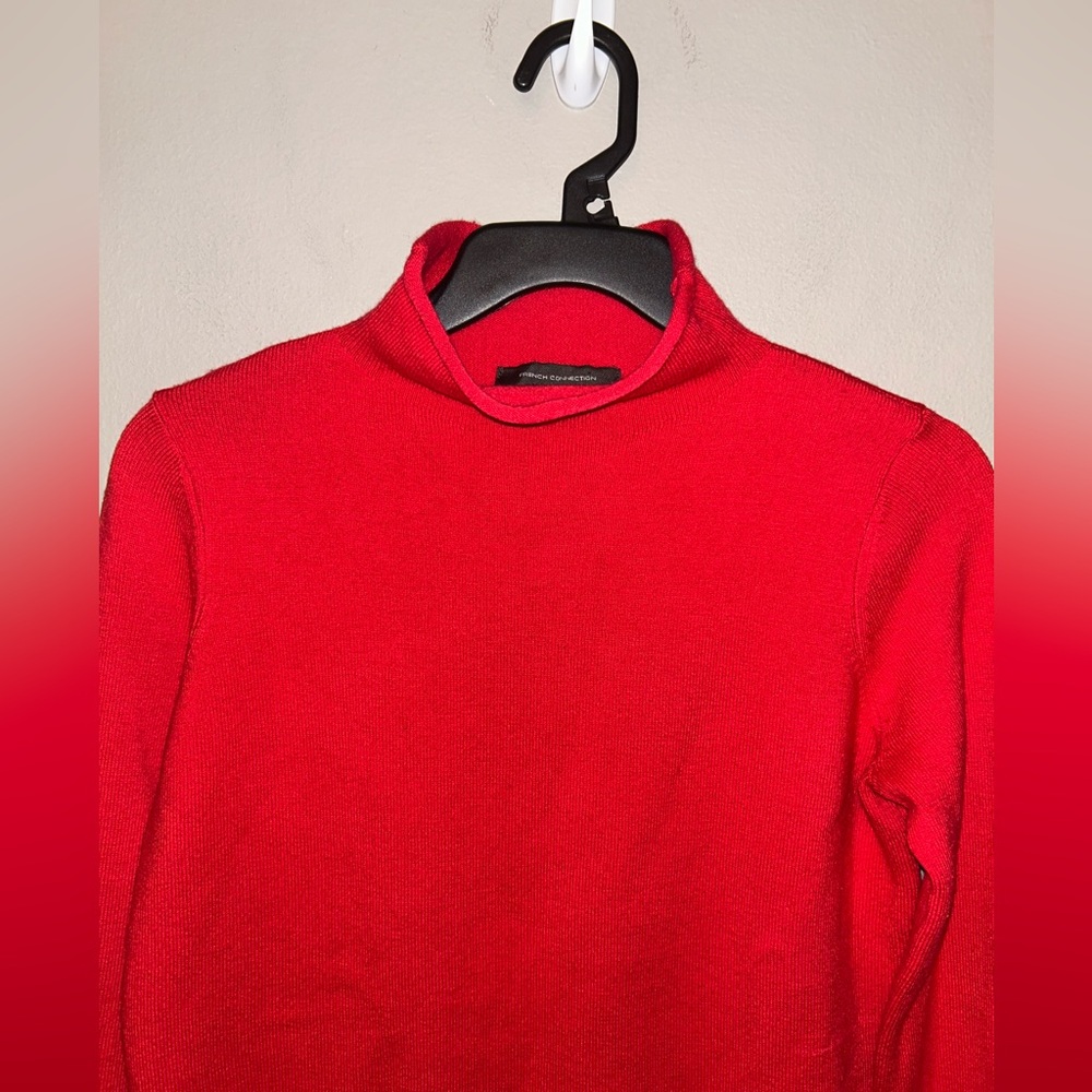 French Connection Sweater - red soft roll neck long sleeve - Picture 6 of 10